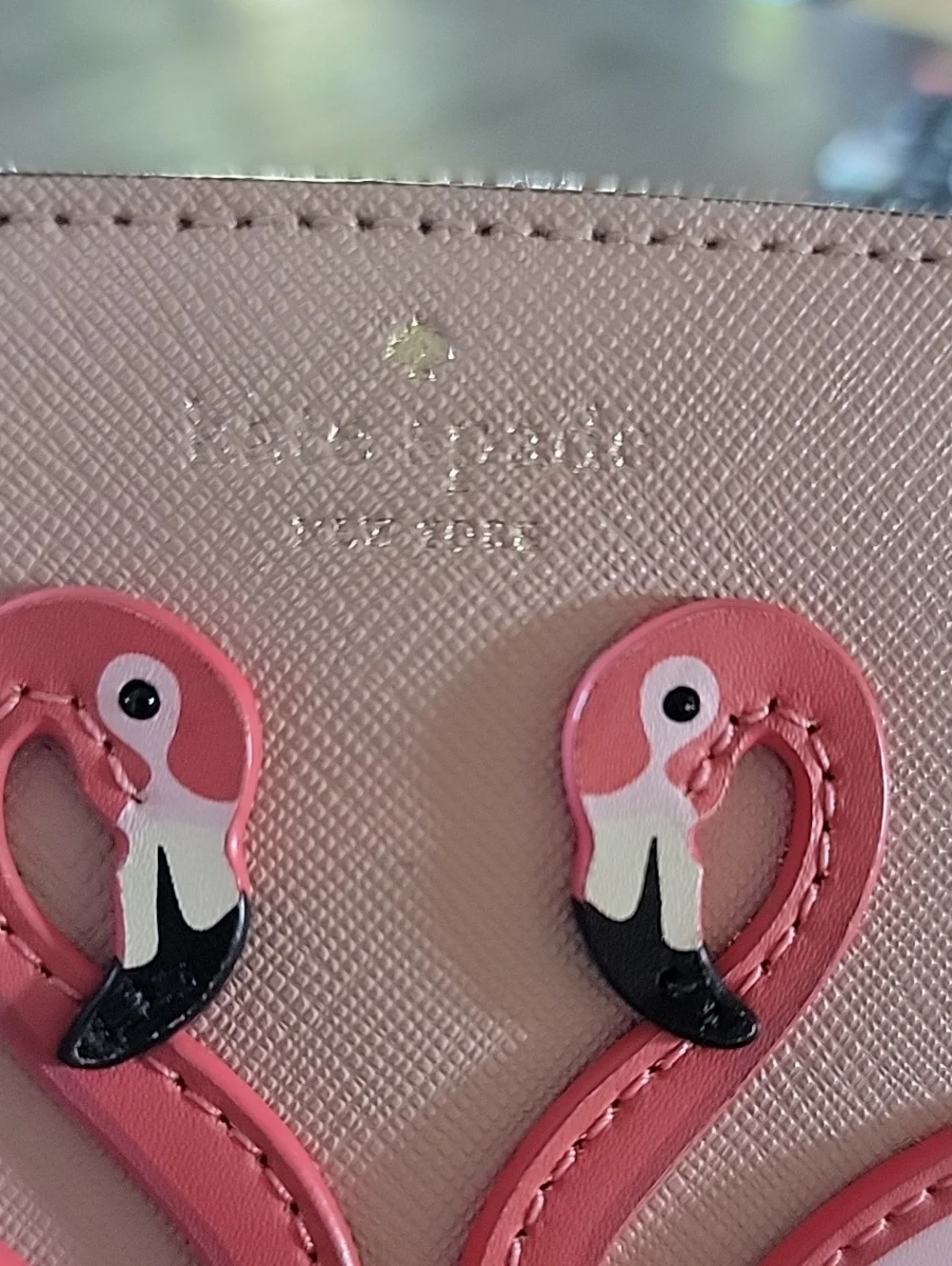 kate spade By The Pool  Flamingo Adalyn Saffiano Leather Wallet